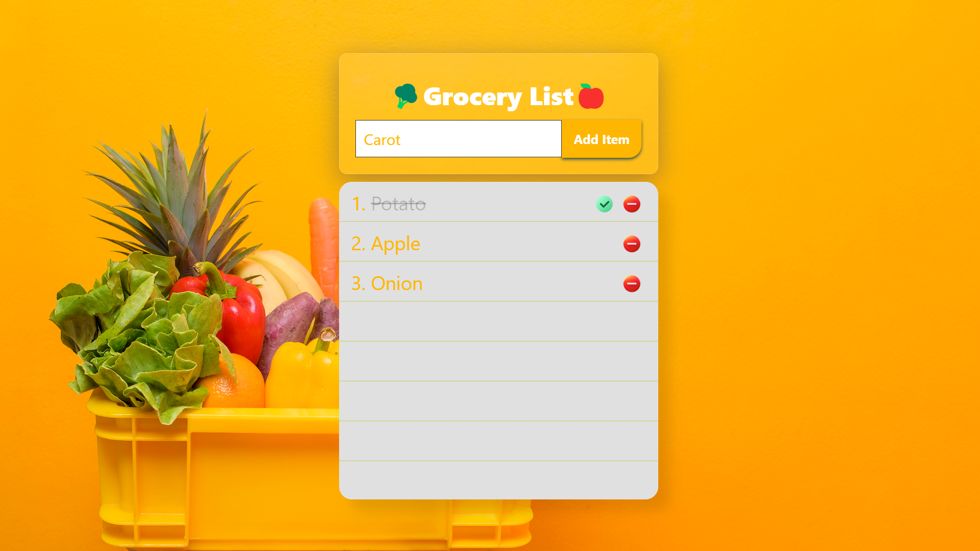 Grocery Listed App